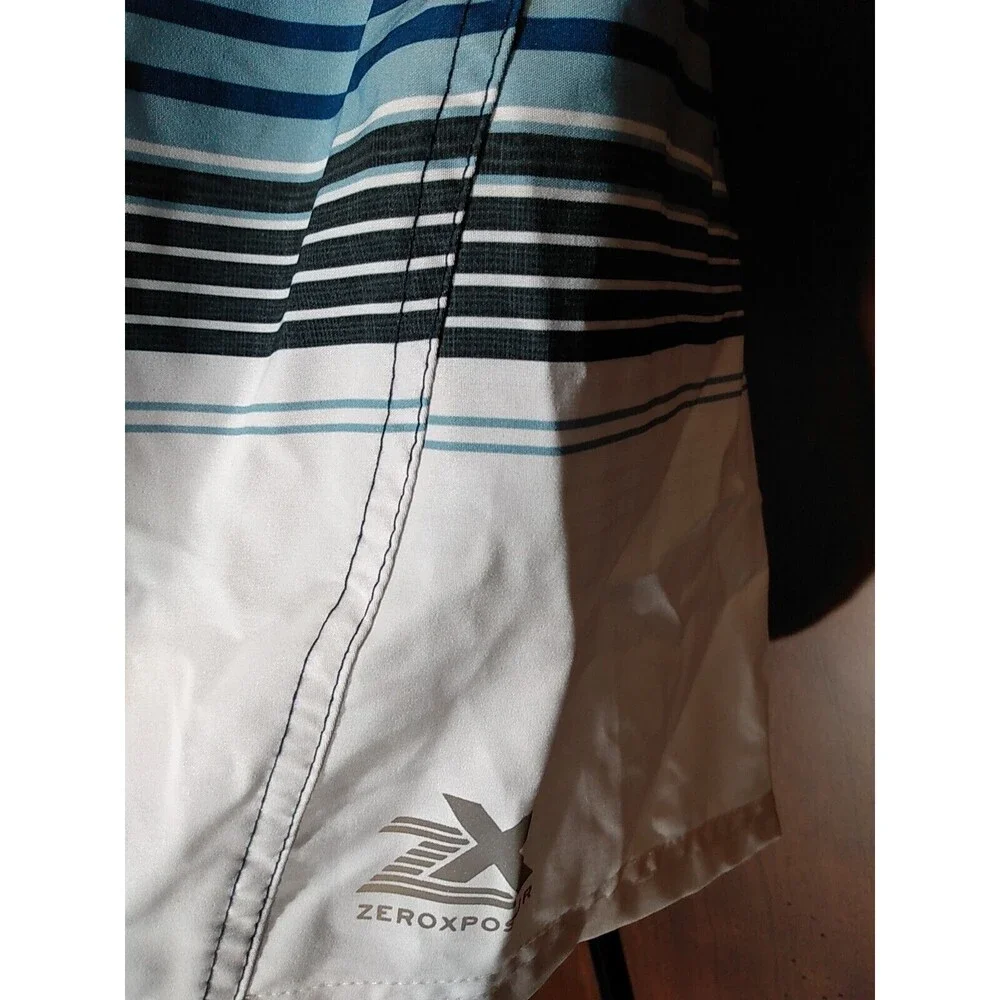ZeroXposur Men Aqua Coast Stripe Inner Line‎ Uv Swim shorts Size L